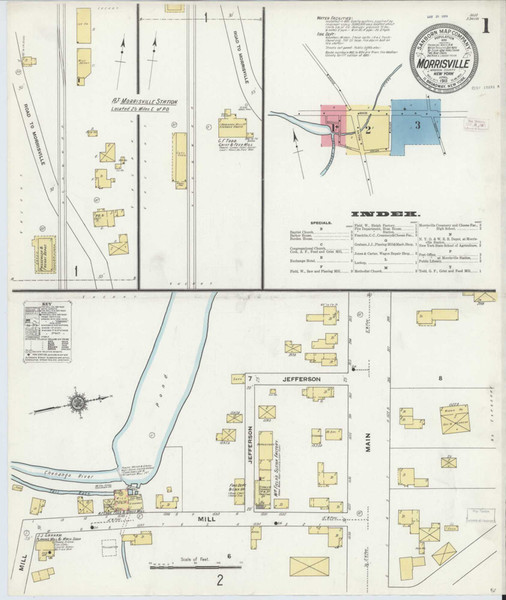 Morrisville New York 1911 - Fire Insurance Index - Old Map Reprint