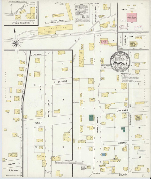 Nanuet New York 1909 - Fire Insurance Index - Old Map Reprint