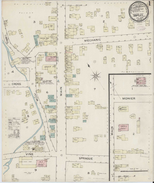 Naples New York 1886 - Fire Insurance Index - Old Map Reprint