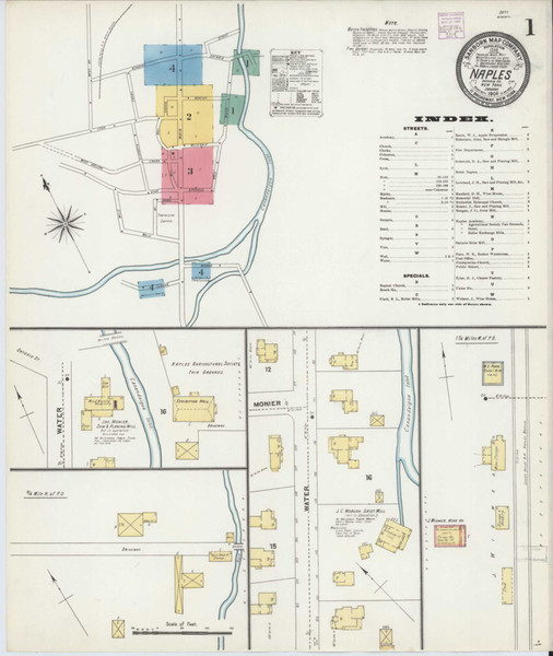 Naples New York 1906 - Fire Insurance Index - Old Map Reprint