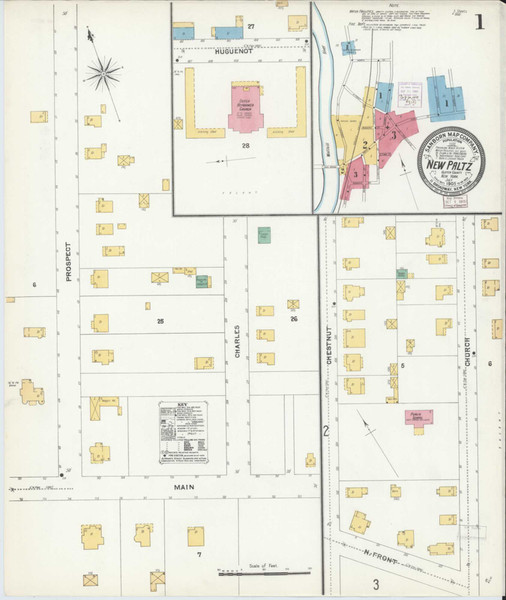 New Paltz New York 1905 - Fire Insurance Index - Old Map Reprint