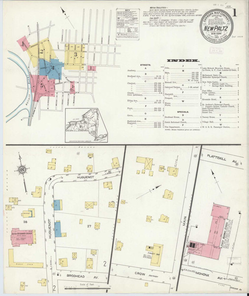 New Paltz New York 1913 - Fire Insurance Index - Old Map Reprint