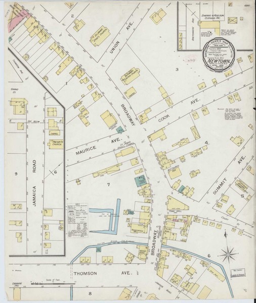Newtown New York 1893 - Fire Insurance Index - Old Map Reprint