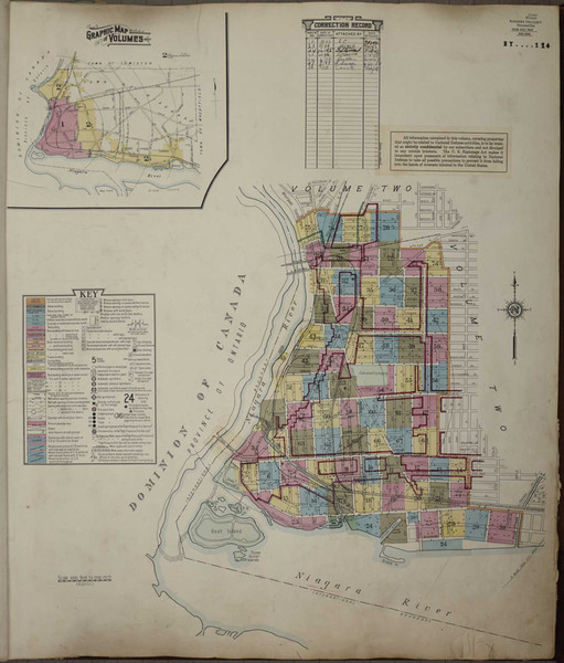 Niagara Falls New York 1950 V1 - Fire Insurance Index - Old Map Reprint