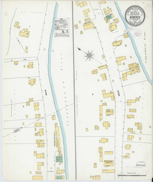 Nineveh New York 1904 - Fire Insurance Index - Old Map Reprint