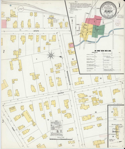Nunda New York 1903 - Fire Insurance Index - Old Map Reprint