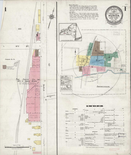 Nunda New York 1924 - Fire Insurance Index - Old Map Reprint