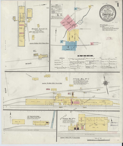 Oakfield New York 1910 - Fire Insurance Index - Old Map Reprint