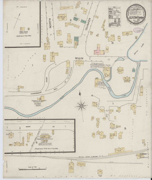 Old Chatham New York 1886 - Fire Insurance Index - Old Map Reprint