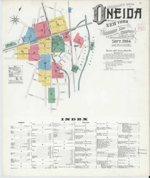 Oneida New York 1904 - Fire Insurance Index - Old Map Reprint