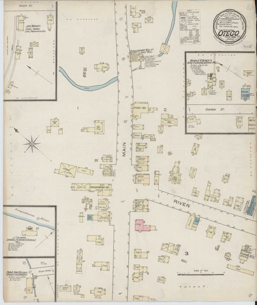 Otego New York 1886 - Fire Insurance Index - Old Map Reprint