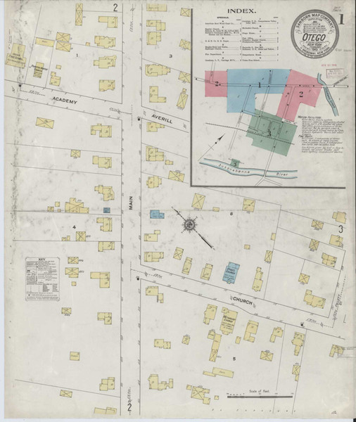 Otego New York 1910 - Fire Insurance Index - Old Map Reprint