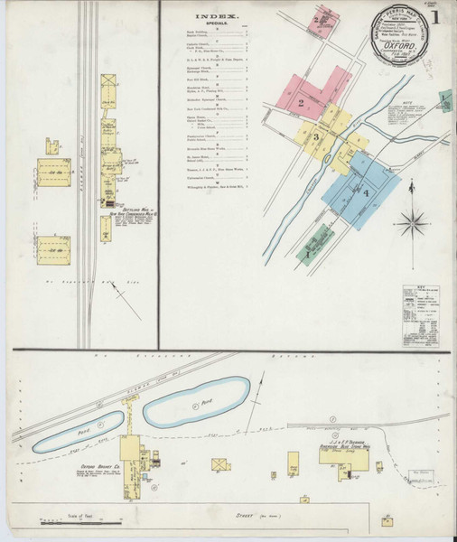 Oxford New York 1897 - Fire Insurance Index - Old Map Reprint