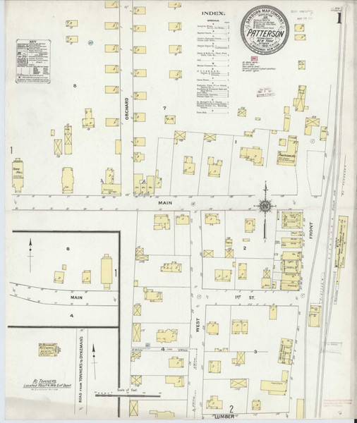 Patterson New York 1910 - Fire Insurance Index - Old Map Reprint