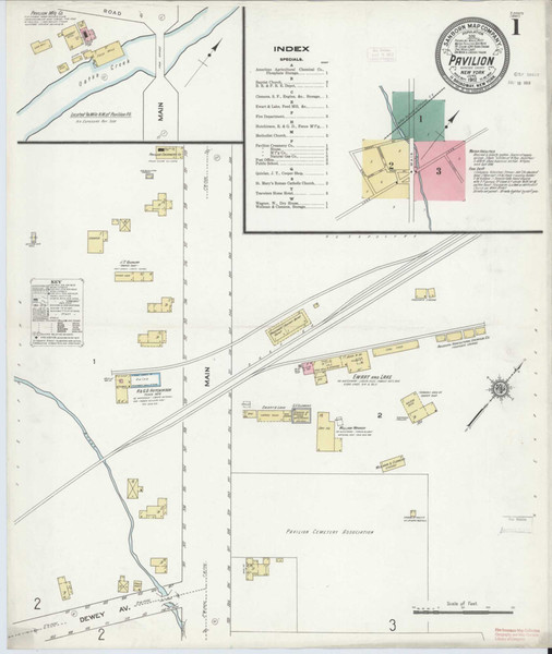 Pavilion New York 1912 - Fire Insurance Index - Old Map Reprint