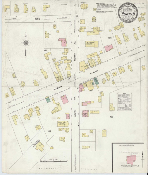 Penfield New York 1909 - Fire Insurance Index - Old Map Reprint
