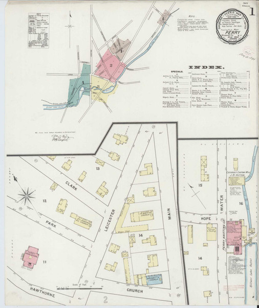 Perry New York 1894 - Fire Insurance Index - Old Map Reprint