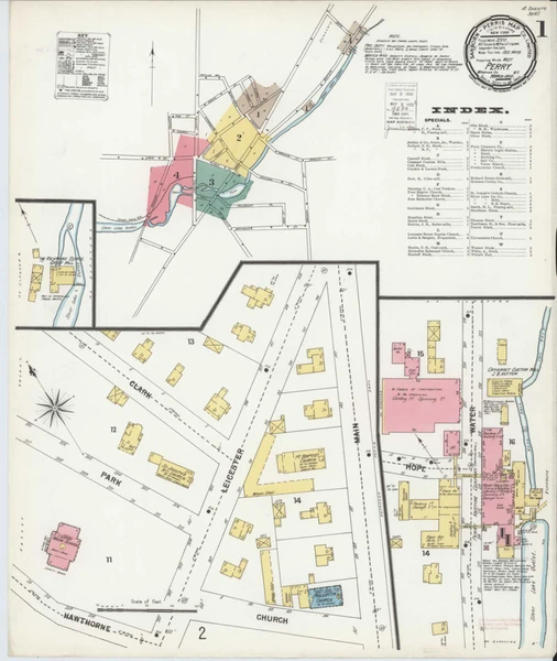 Perry New York 1900 - Fire Insurance Index - Old Map Reprint
