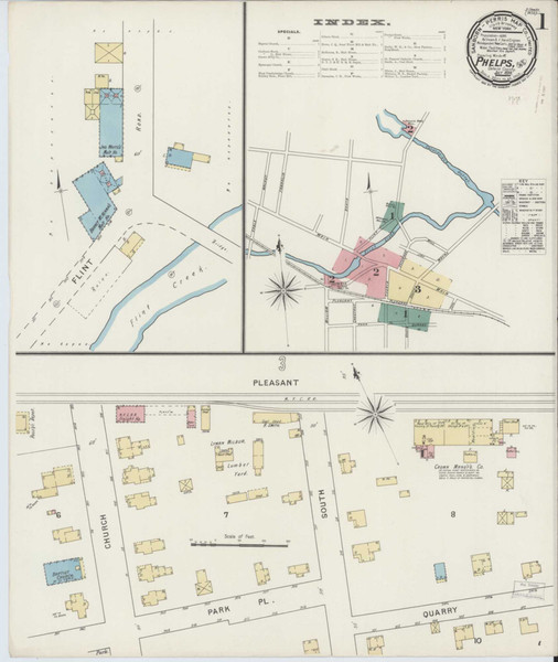 Phelps New York 1894 - Fire Insurance Index - Old Map Reprint