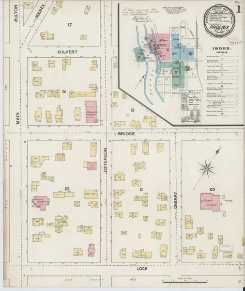 Phoenix New York 1890 - Fire Insurance Index - Old Map Reprint