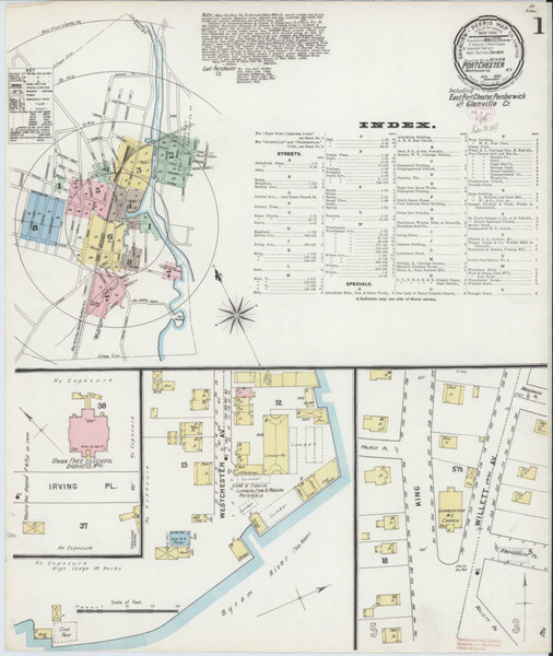 Port Chester New York 1895 - Fire Insurance Index - Old Map Reprint
