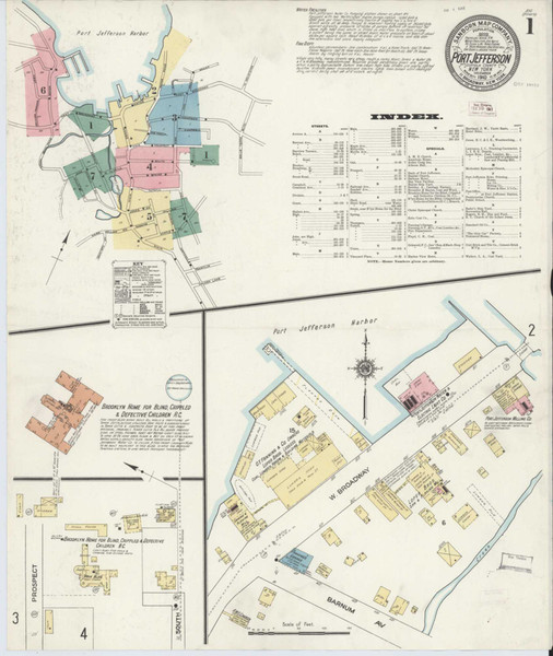 Port Jefferson New York 1910 - Fire Insurance Index - Old Map Reprint