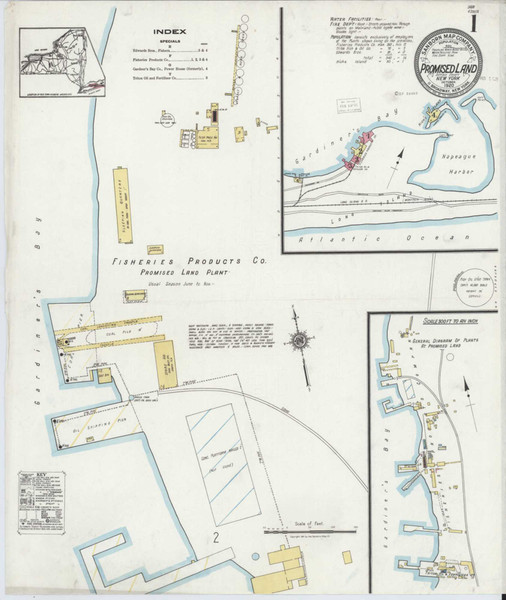 Promised Land New York 1920 - Fire Insurance Index - Old Map Reprint