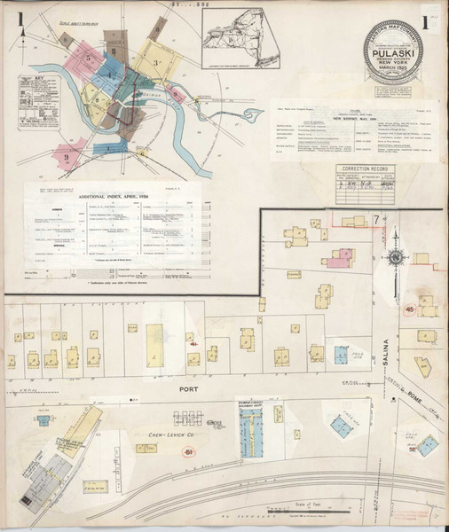 Pulaski New York 1959 - Fire Insurance Index - Old Map Reprint