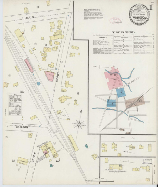 Randolph New York 1891 - Fire Insurance Index - Old Map Reprint