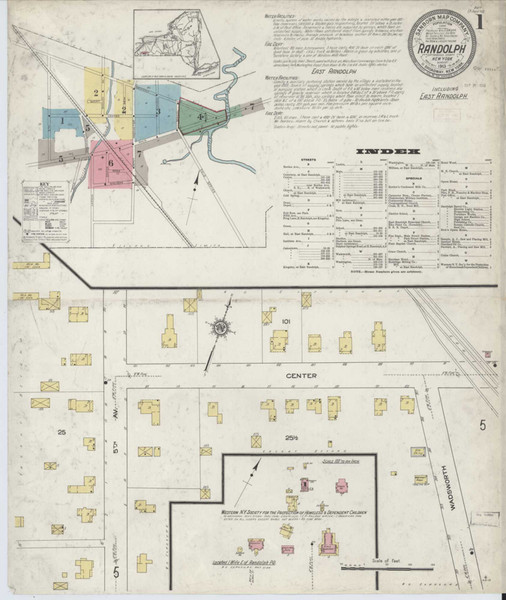 Randolph New York 1913 - Fire Insurance Index - Old Map Reprint