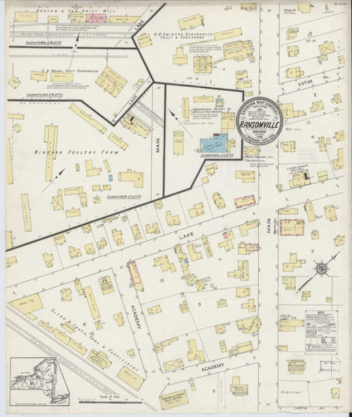 Ransomville New York 1914 - Fire Insurance Index - Old Map Reprint