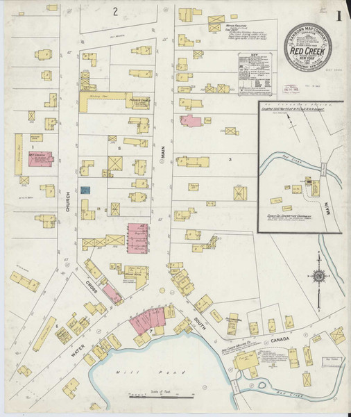 Red Creek New York 1911 - Fire Insurance Index - Old Map Reprint