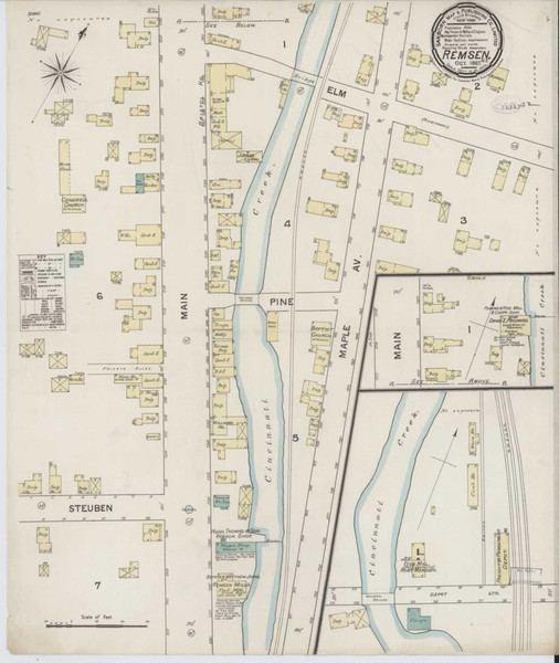 Remsen New York 1887 - Fire Insurance Index - Old Map Reprint