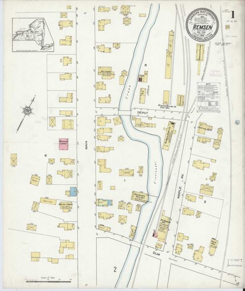 Remsen New York 1912 - Fire Insurance Index - Old Map Reprint