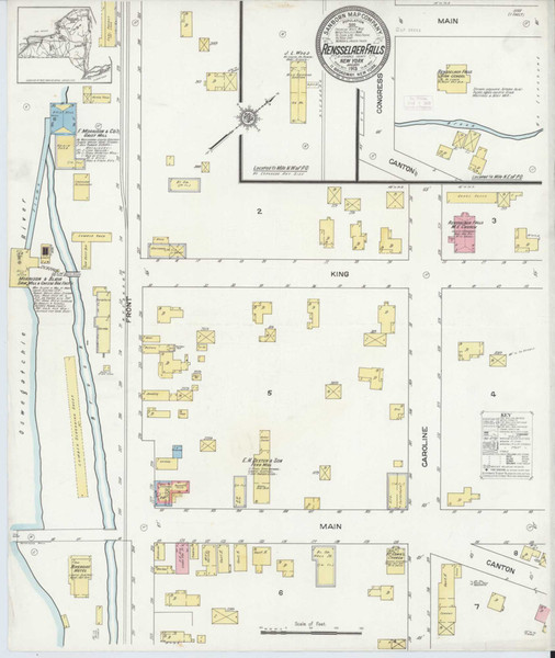 Rensselaer Falls New York 1913 - Fire Insurance Index - Old Map Reprint