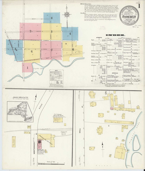Rhinebeck New York 1912 - Fire Insurance Index - Old Map Reprint