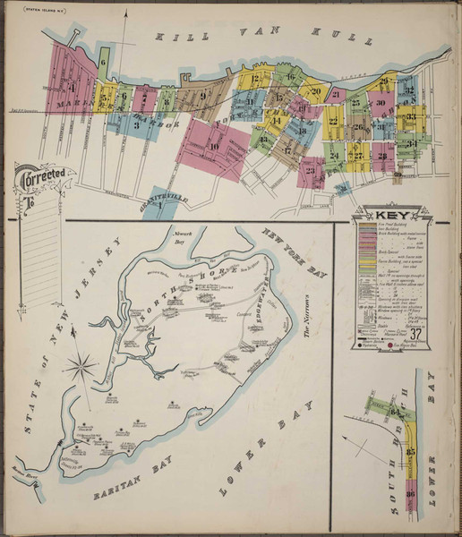 Staten Island (Borough Of Richmond) New York 1898 - Fire Insurance Index - Old Map Reprint