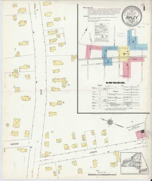 Ripley New York 1912 - Fire Insurance Index - Old Map Reprint