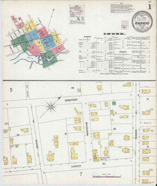 Riverhead New York 1902 - Fire Insurance Index - Old Map Reprint