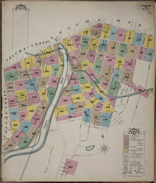 Rochester New York 1892 V2 - Fire Insurance Index - Old Map Reprint