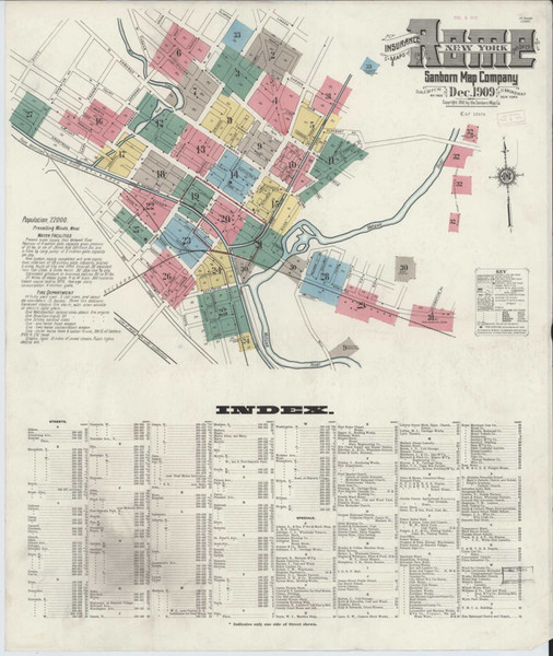 Rome New York 1909 - Fire Insurance Index - Old Map Reprint