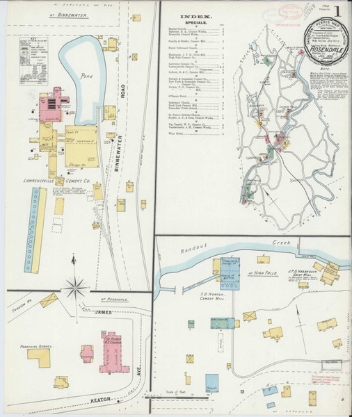 Rosendale New York 1898 - Fire Insurance Index - Old Map Reprint