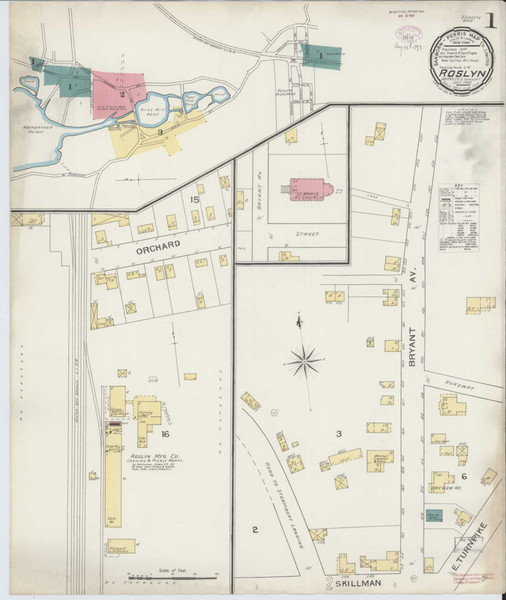 Roslyn New York 1893 - Fire Insurance Index - Old Map Reprint