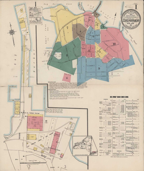 Sag Harbor New York 1921 - Fire Insurance Index - Old Map Reprint
