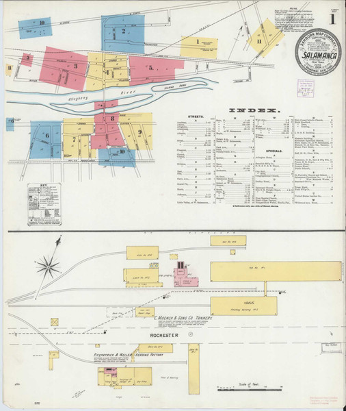 Salamanca New York 1904 - Fire Insurance Index - Old Map Reprint