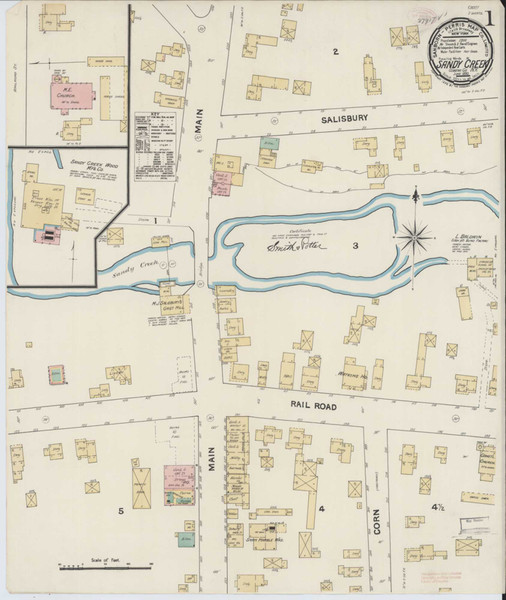 Sandy Creek New York 1890 - Fire Insurance Index - Old Map Reprint