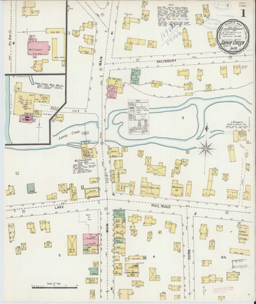 Sandy Creek New York 1898 - Fire Insurance Index - Old Map Reprint