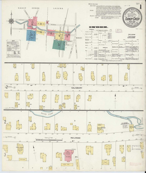 Sandy Creek New York 1911 - Fire Insurance Index - Old Map Reprint