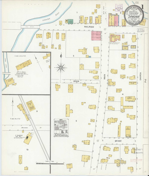 Savona New York 1904 - Fire Insurance Index - Old Map Reprint