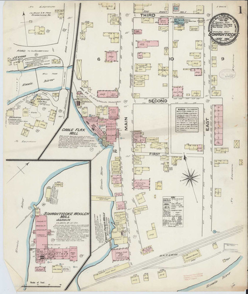 Schaghticoke New York 1884 - Fire Insurance Index - Old Map Reprint